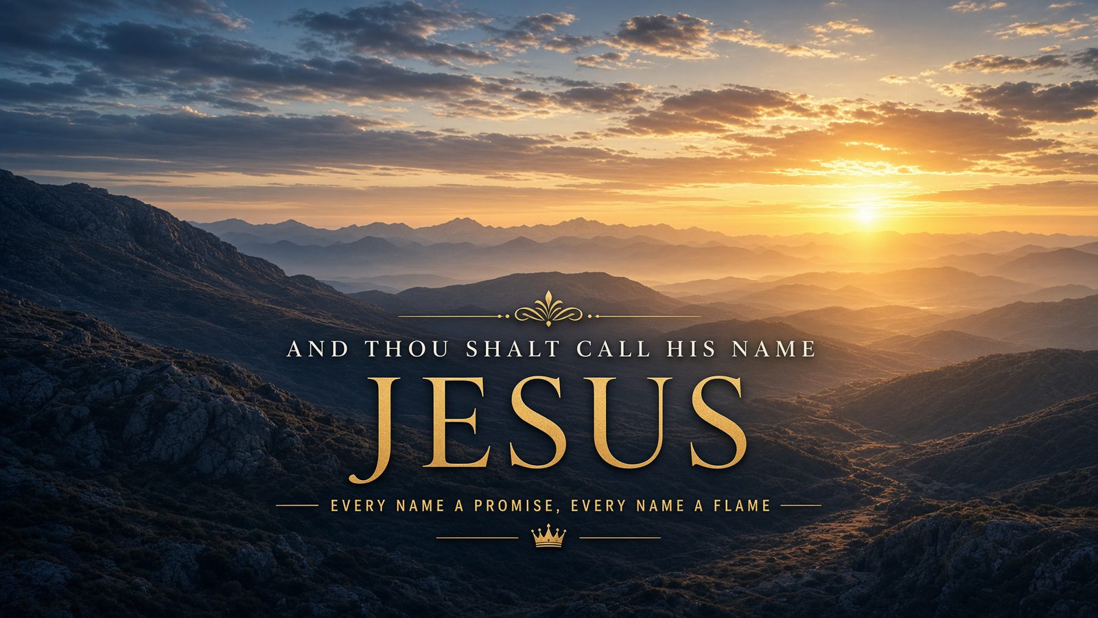 And thou shalt call His name Jesus - Every name a promise, every name a flame